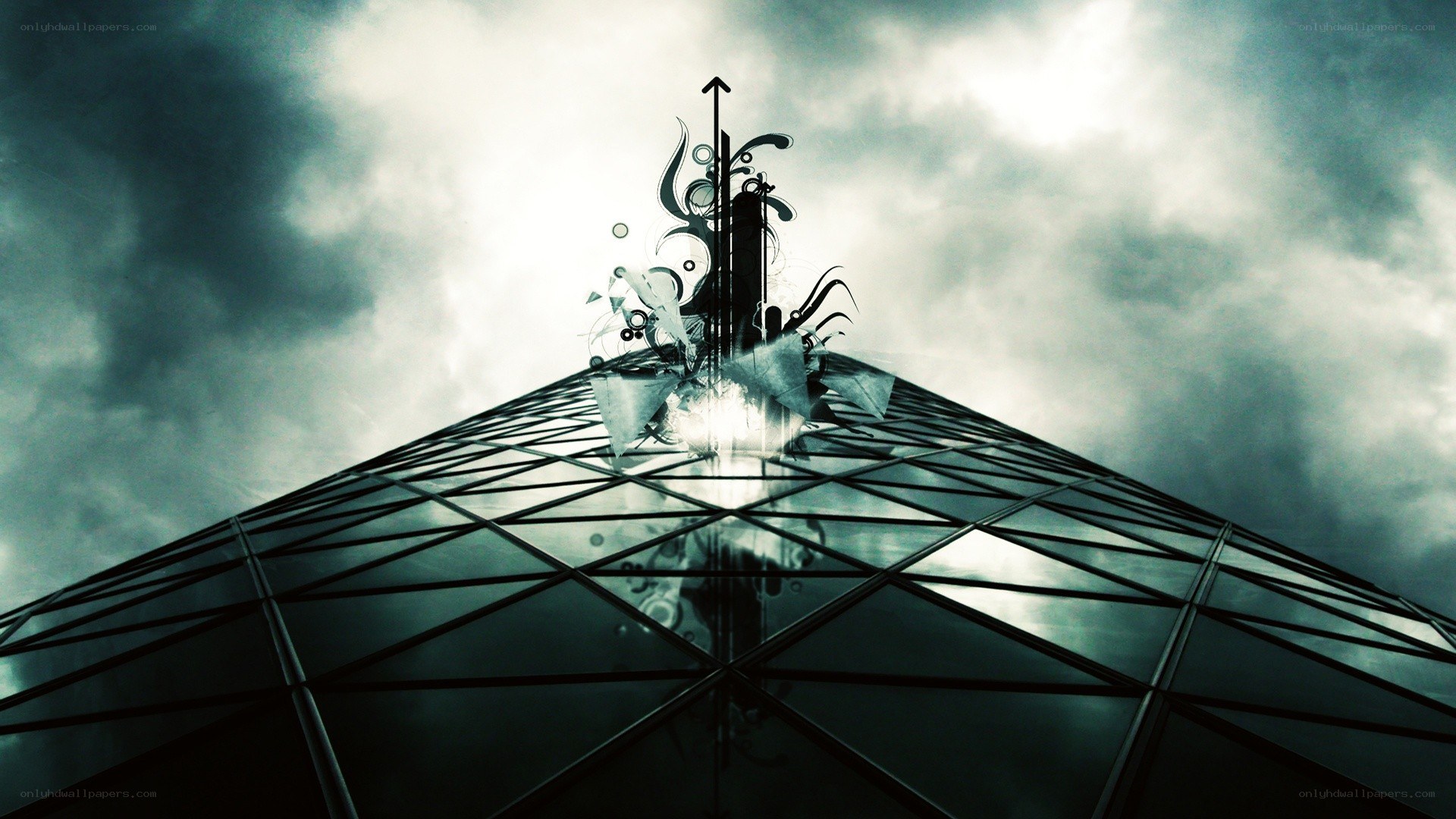 modern architecture with ornate spire