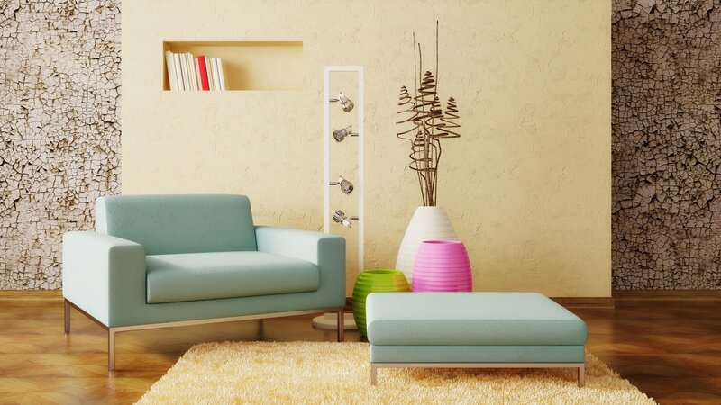 Modern Armchair and Ottoman