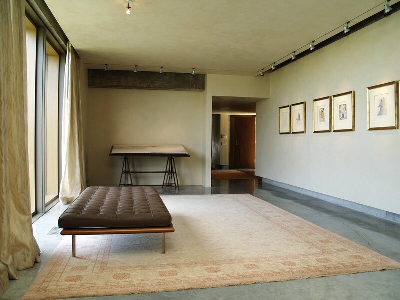 Modern art gallery room