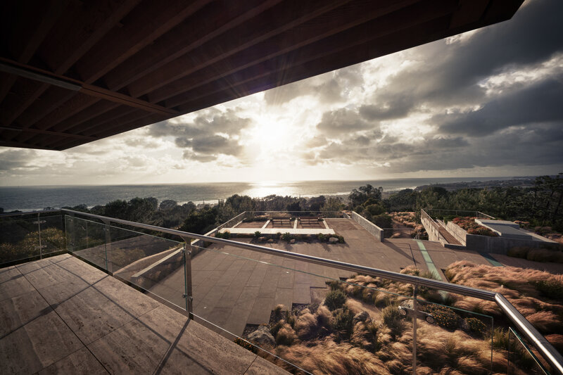 Modern Balcony Overlooking Ocean