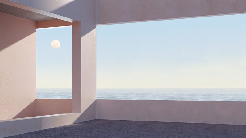 Modern Balcony Overlooking Sea