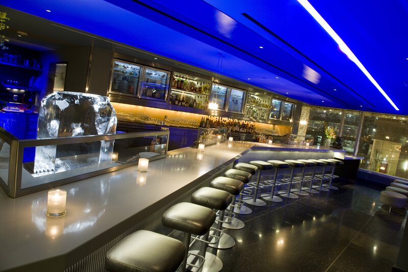Modern Bar Interior — Blue, Sophisticated