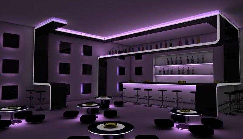 Modern Bar Interior — Purple