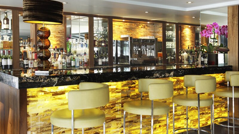 modern bar with marble counter