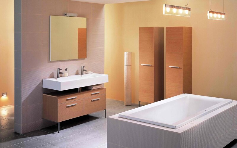 Modern Bathroom Interior — Beige, Calm