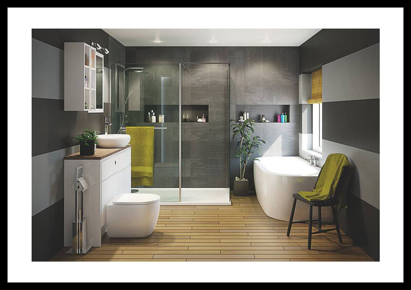 Modern Bathroom Interior — Gray