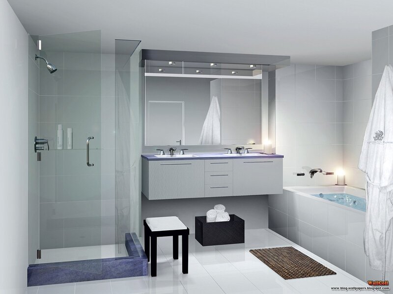 Modern Bathroom Interior — White, Clean