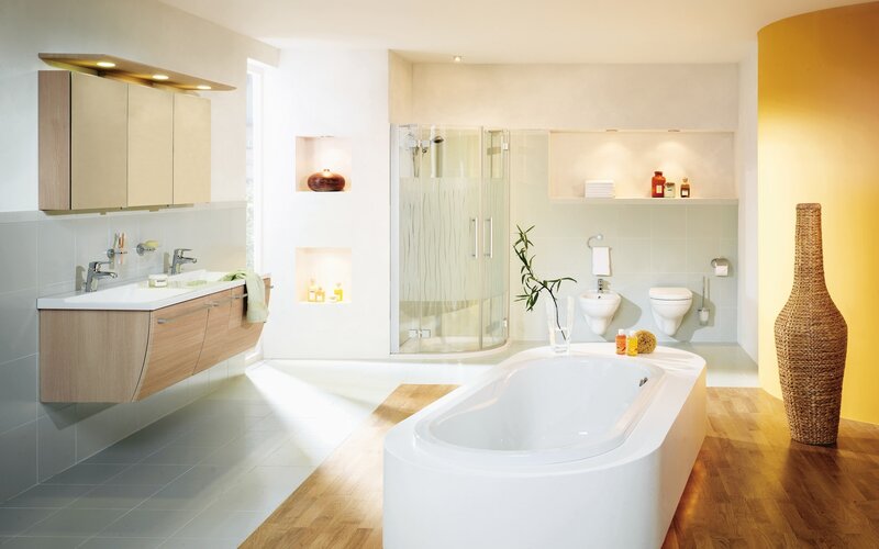 Modern Bathroom Interior — White, Serene