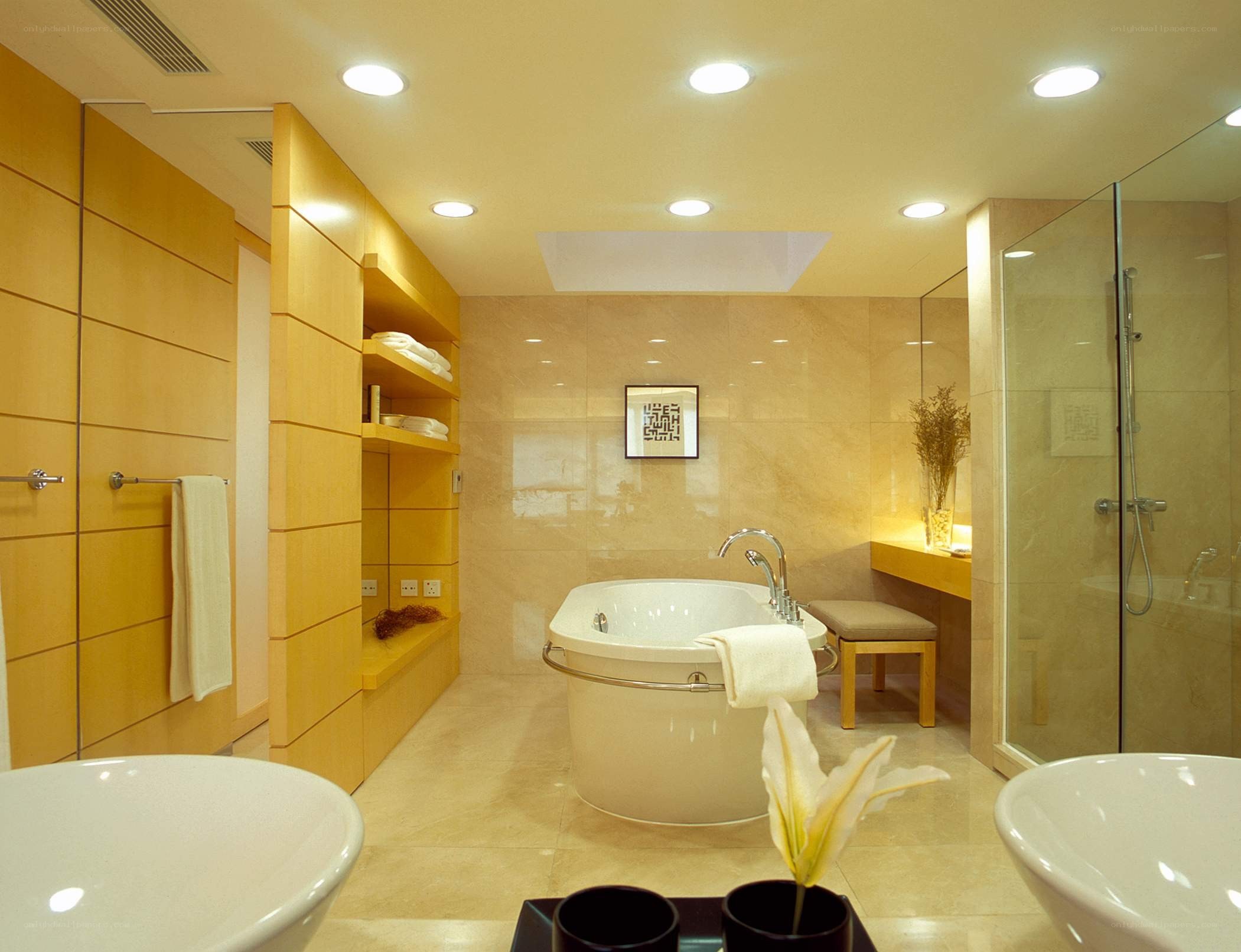 Modern bathroom with bathtub