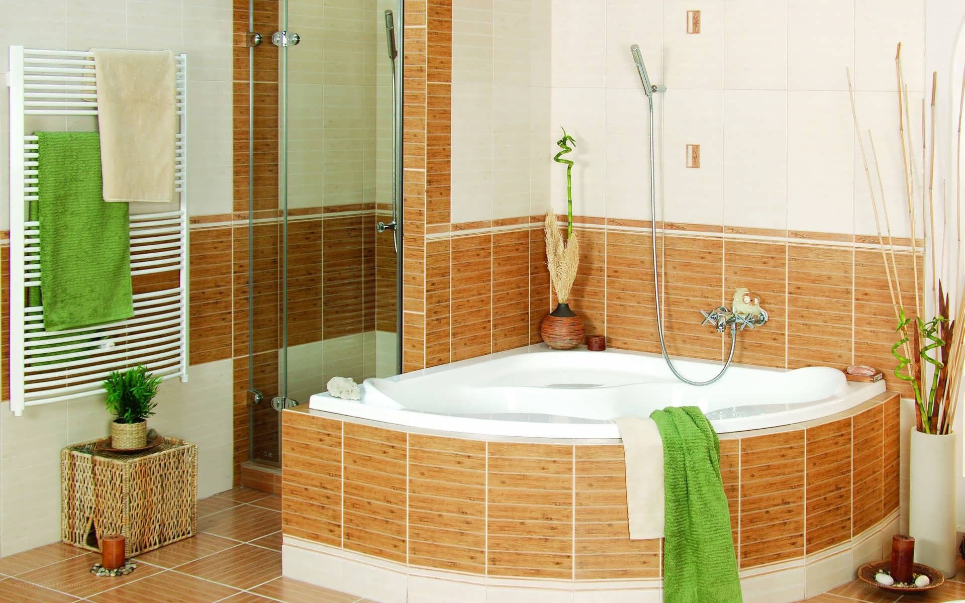 modern bathroom with bathtub