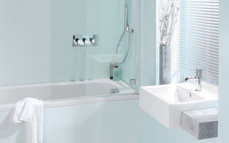 Modern bathroom with bathtub and sink