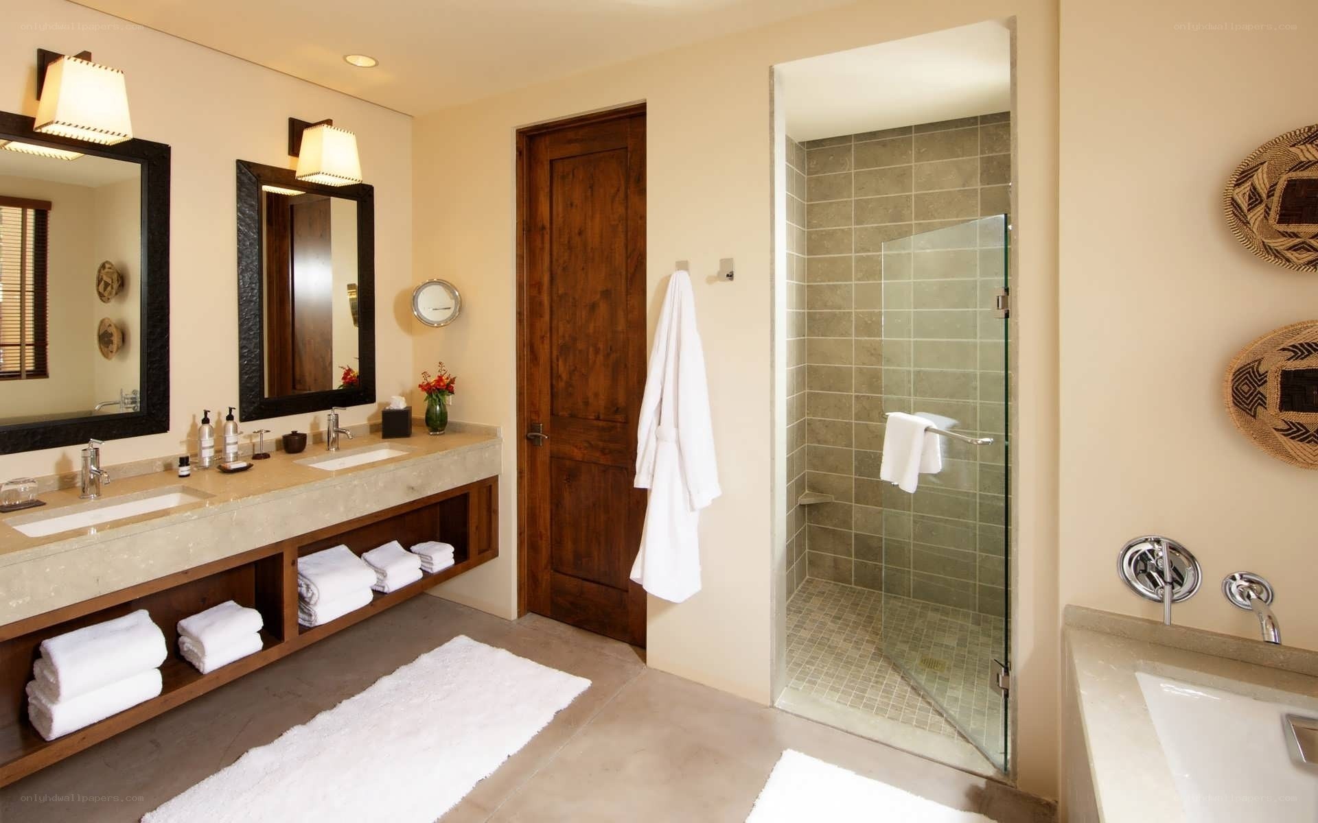 Modern bathroom with double vanity