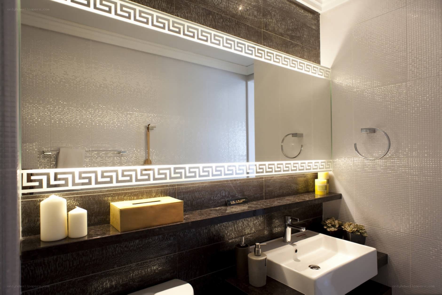 modern bathroom with mosaic tiles