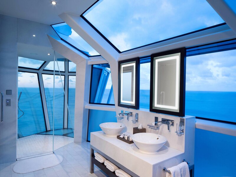 Modern Bathroom with Ocean View