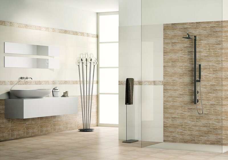 Modern bathroom with shower and sink