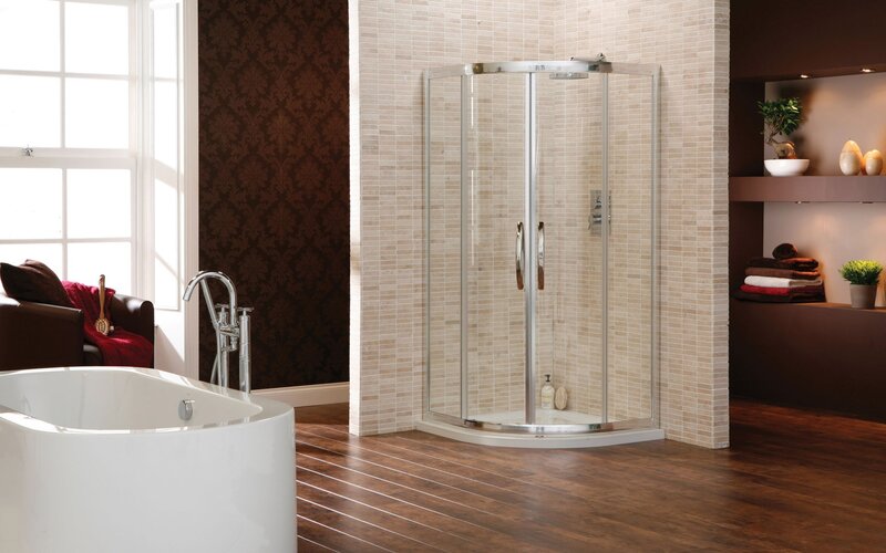 modern bathroom with shower and tub