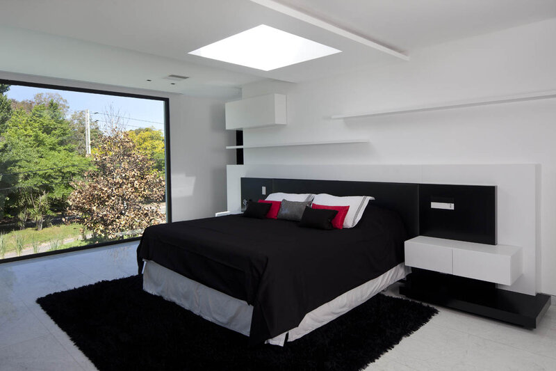 Modern Bedroom Interior — Black, Minimalist