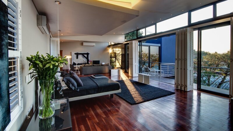 Modern Bedroom Interior — Black, Serene