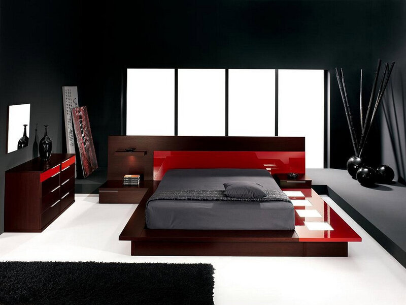 Modern Bedroom Interior — Black