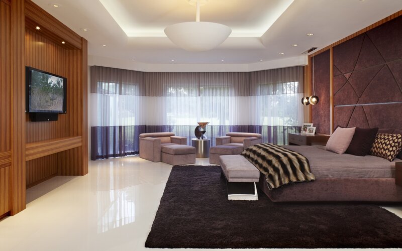 Modern Bedroom Interior — Brown, Calm, Afternoon