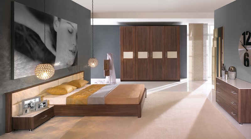 Modern Bedroom Interior — Brown, Serene, Afternoon
