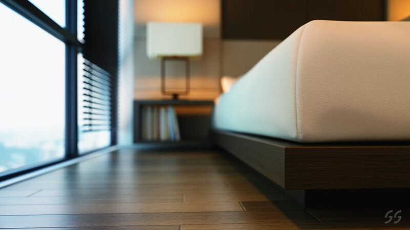 Modern Bedroom Interior — Brown, Serene