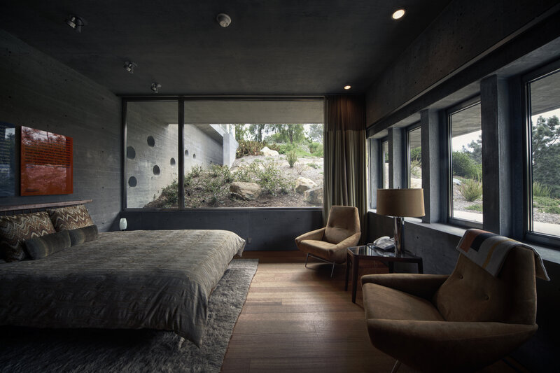 Modern Bedroom Interior — Gray, Serene, Afternoon