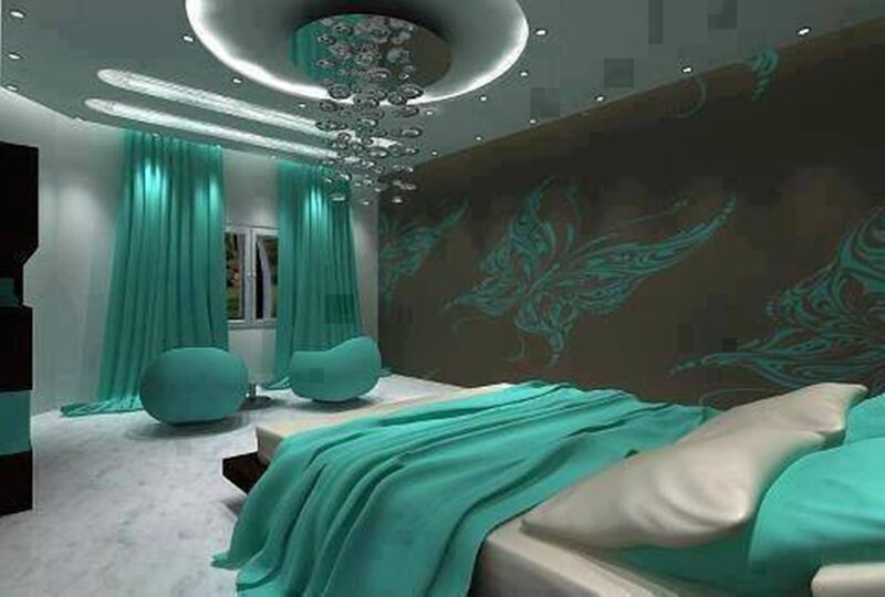Modern Bedroom Interior — Teal