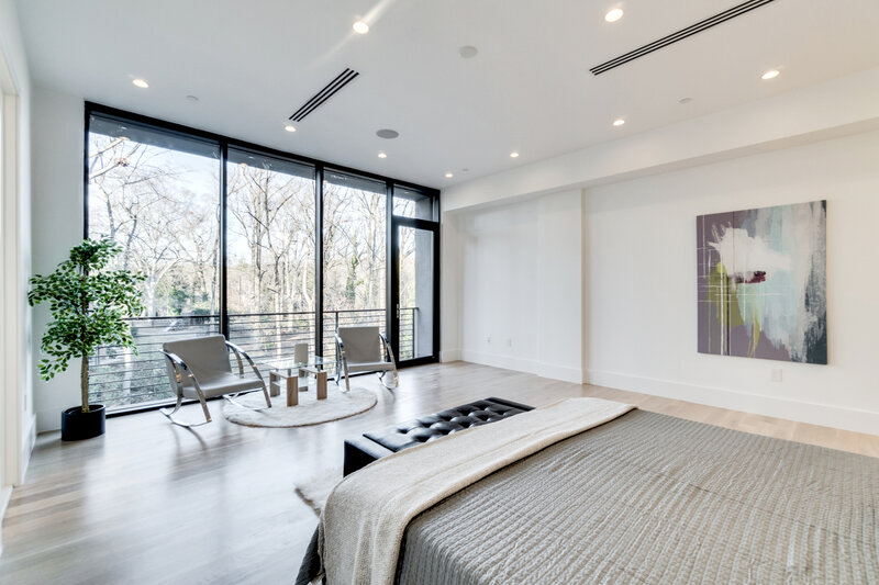 Modern Bedroom Interior — White, Serene, Winter