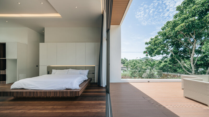 Modern Bedroom with Balcony