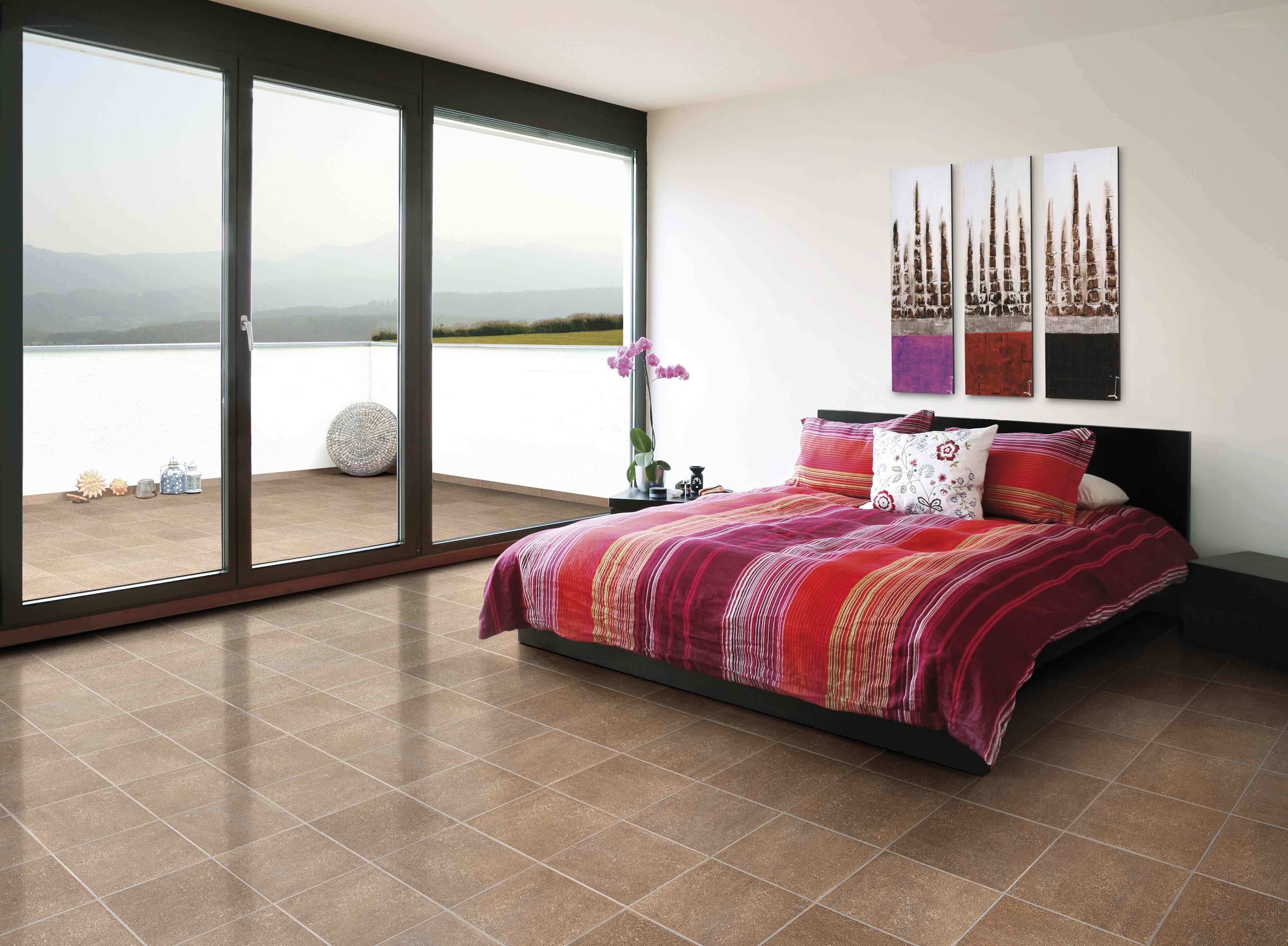 Modern bedroom with lake view