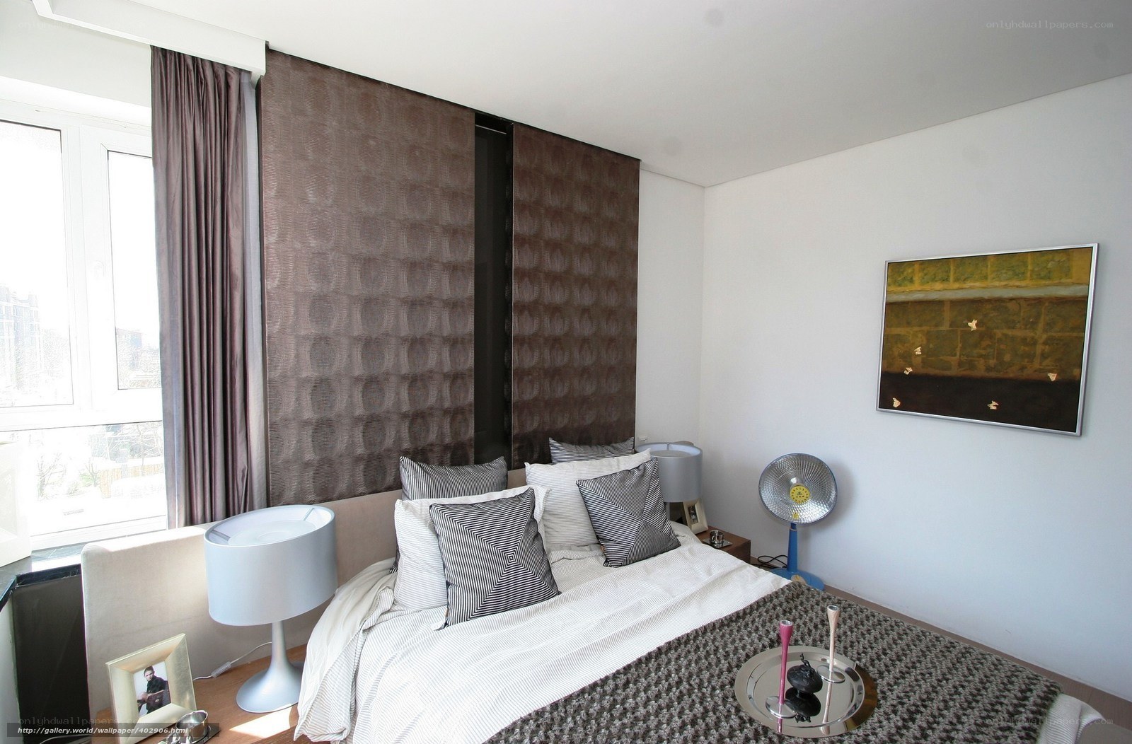 Modern bedroom with textured wall