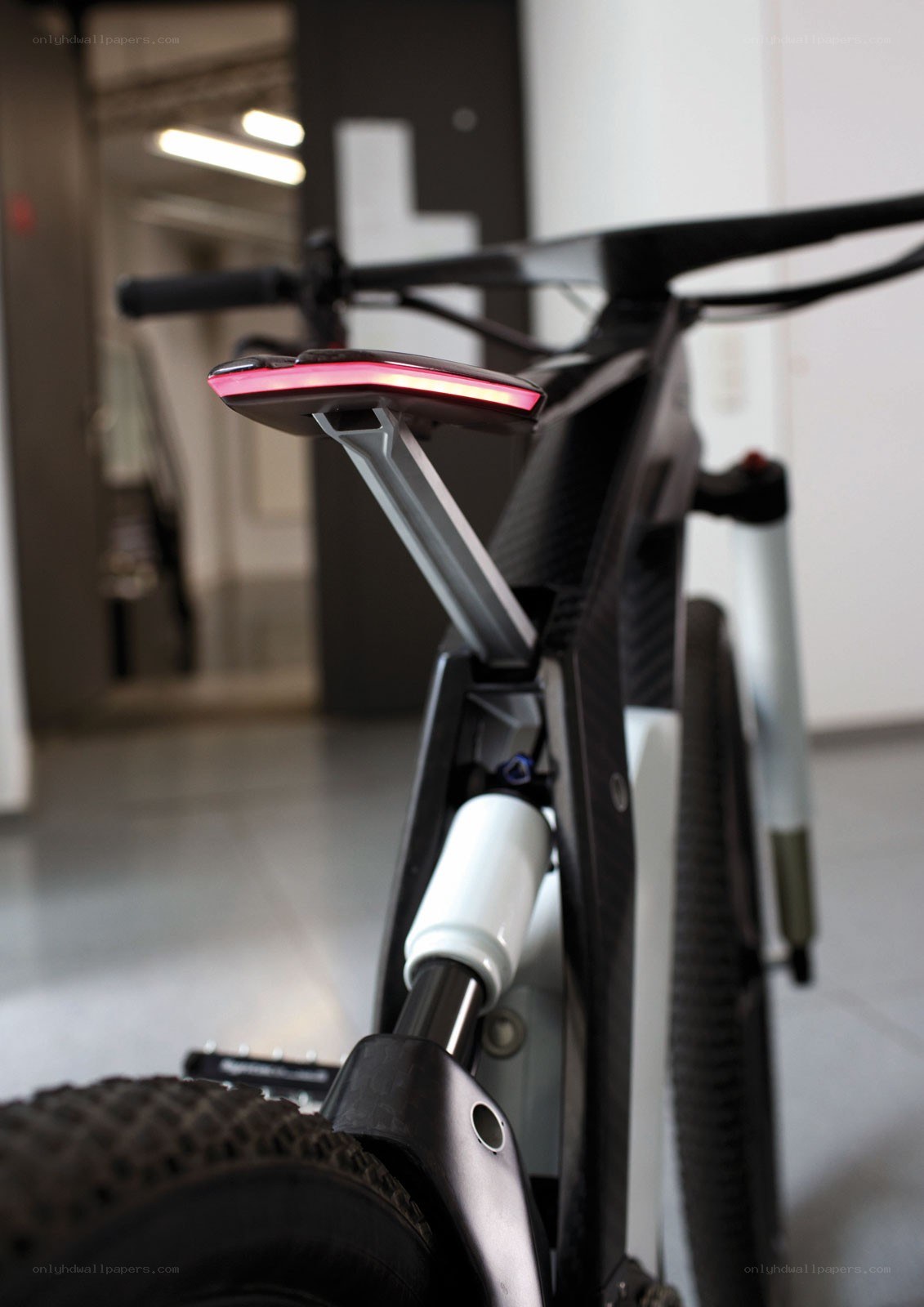 modern bicycle with integrated light
