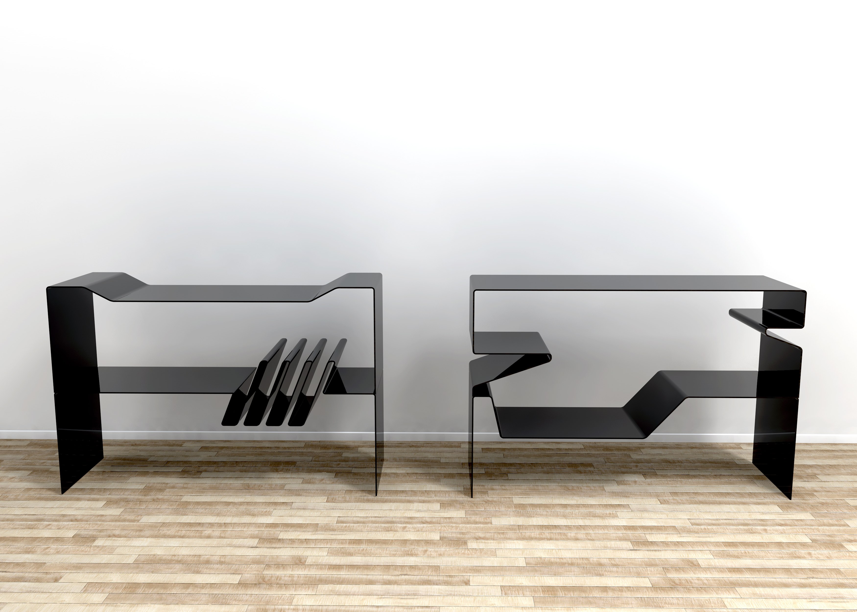 Modern black console tables