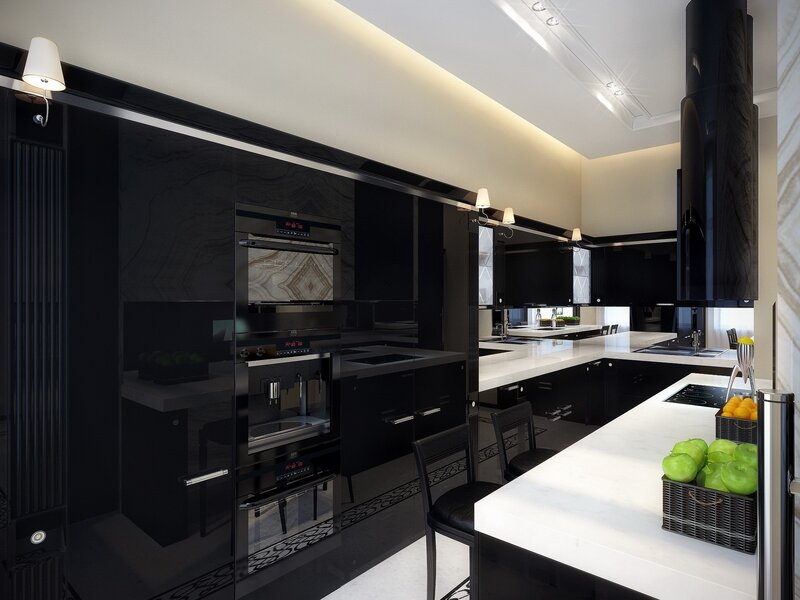 modern black kitchen design