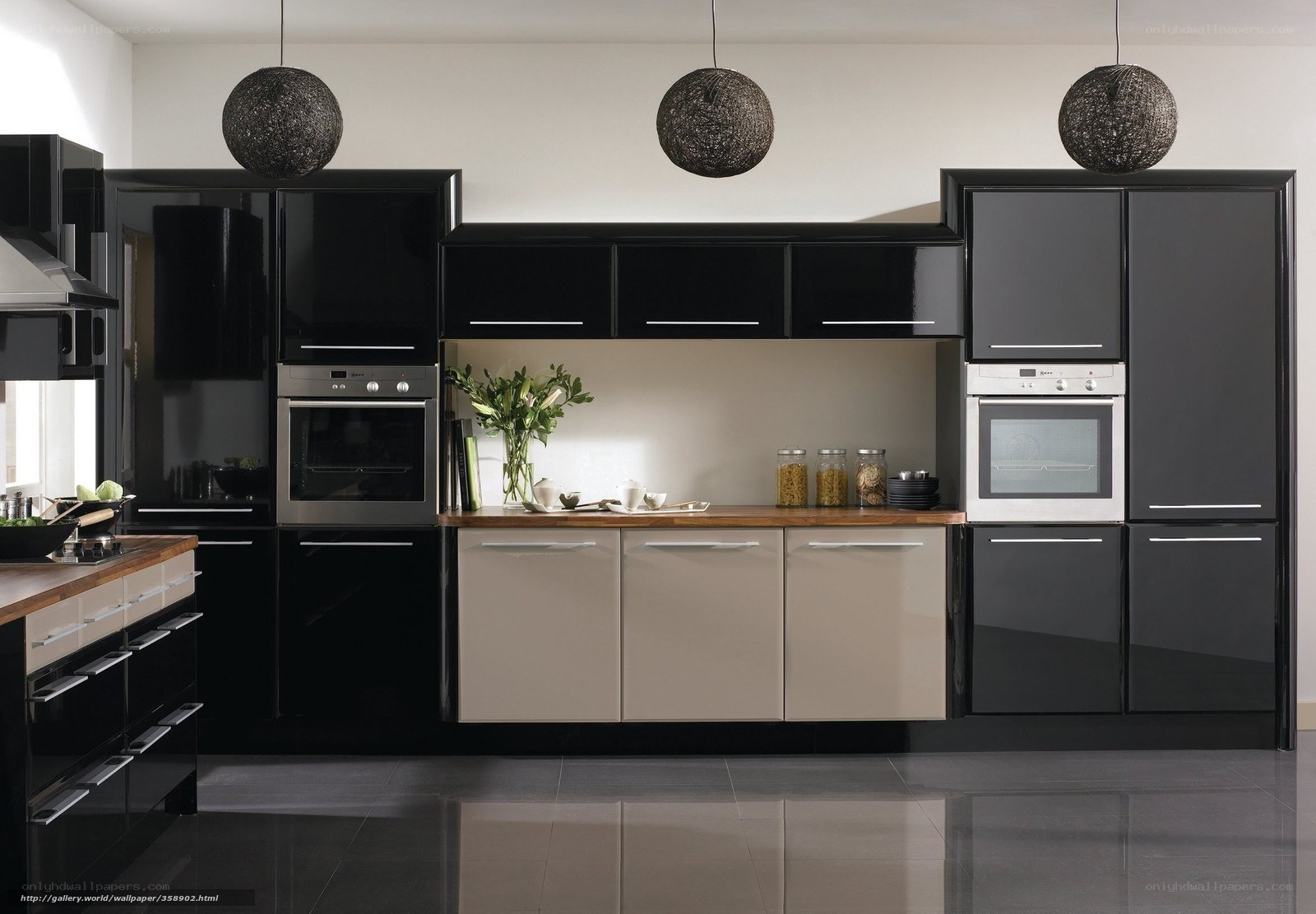 Modern black kitchen design