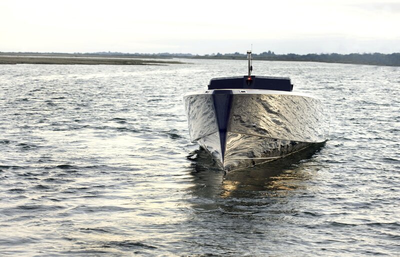 modern boat on calm water