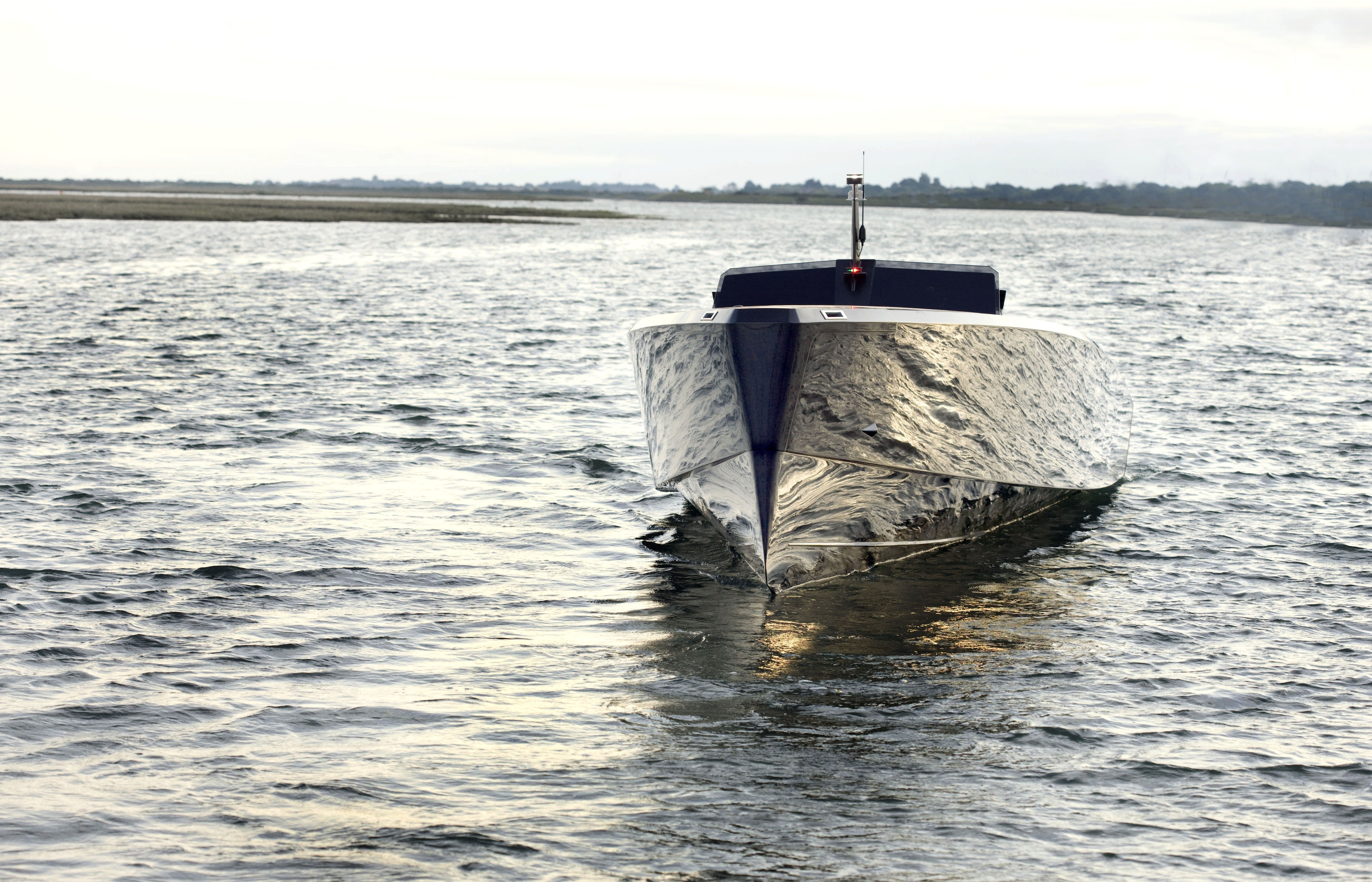 modern boat on calm water