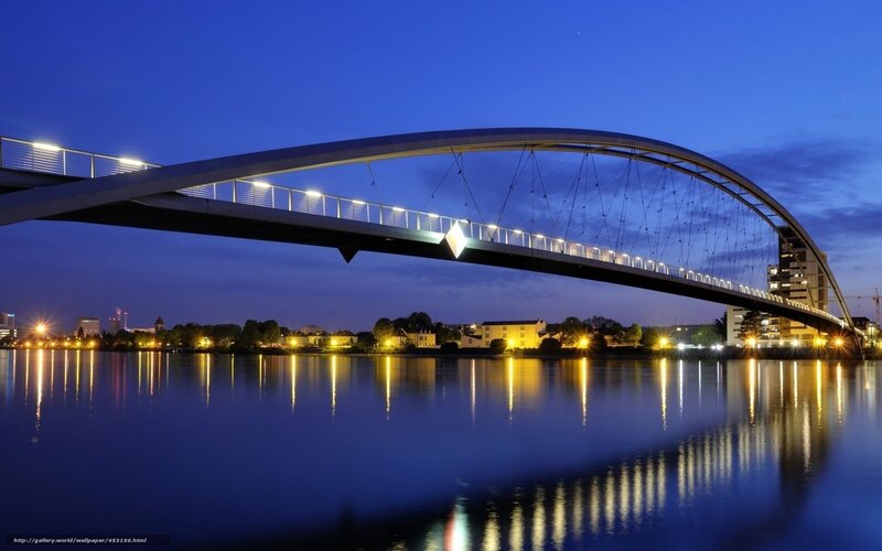 Modern bridge at dusk
