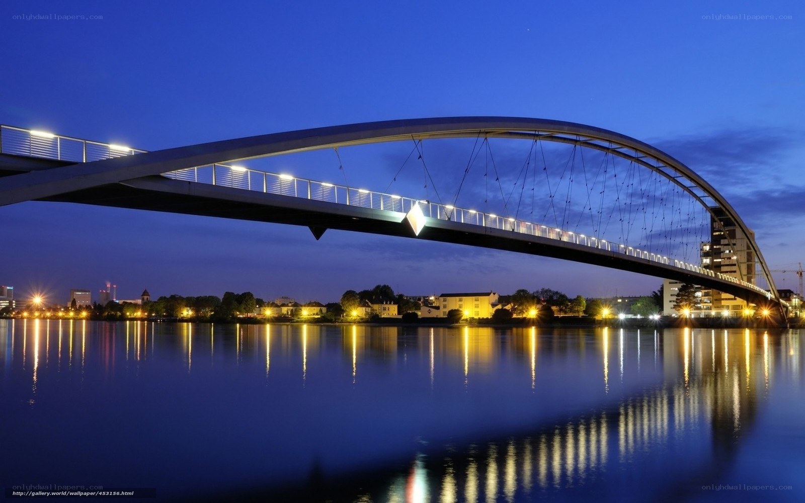 Modern bridge at dusk