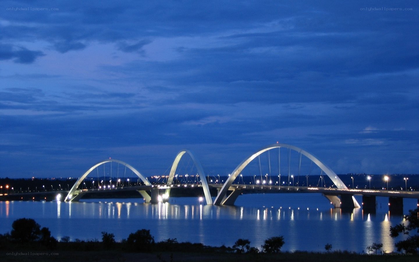 modern bridge at dusk