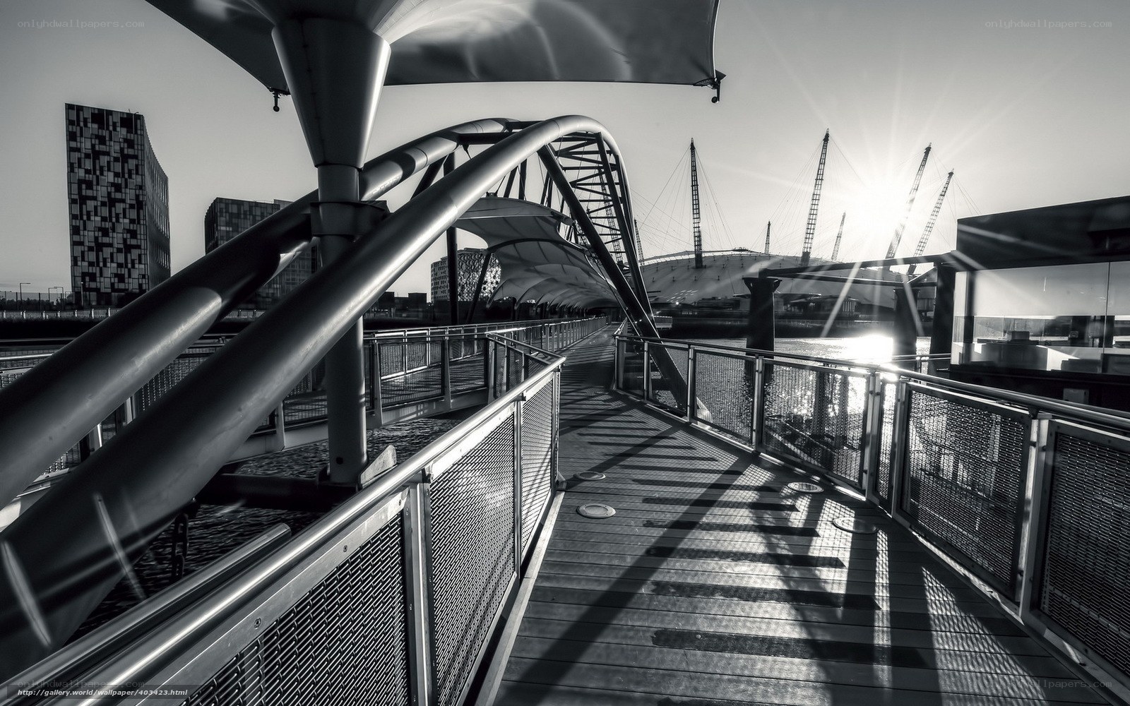 Modern Bridge at Sunset