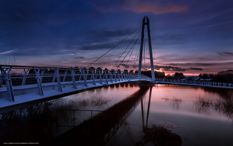 Modern bridge at twilight