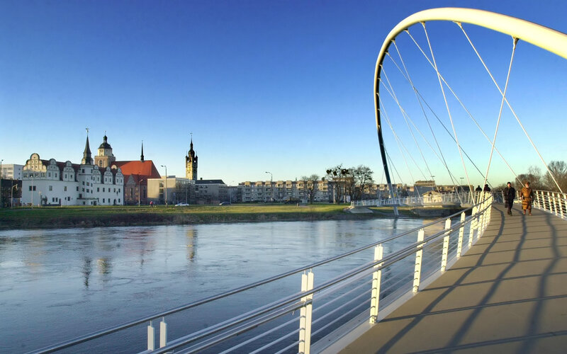 Modern bridge over a river