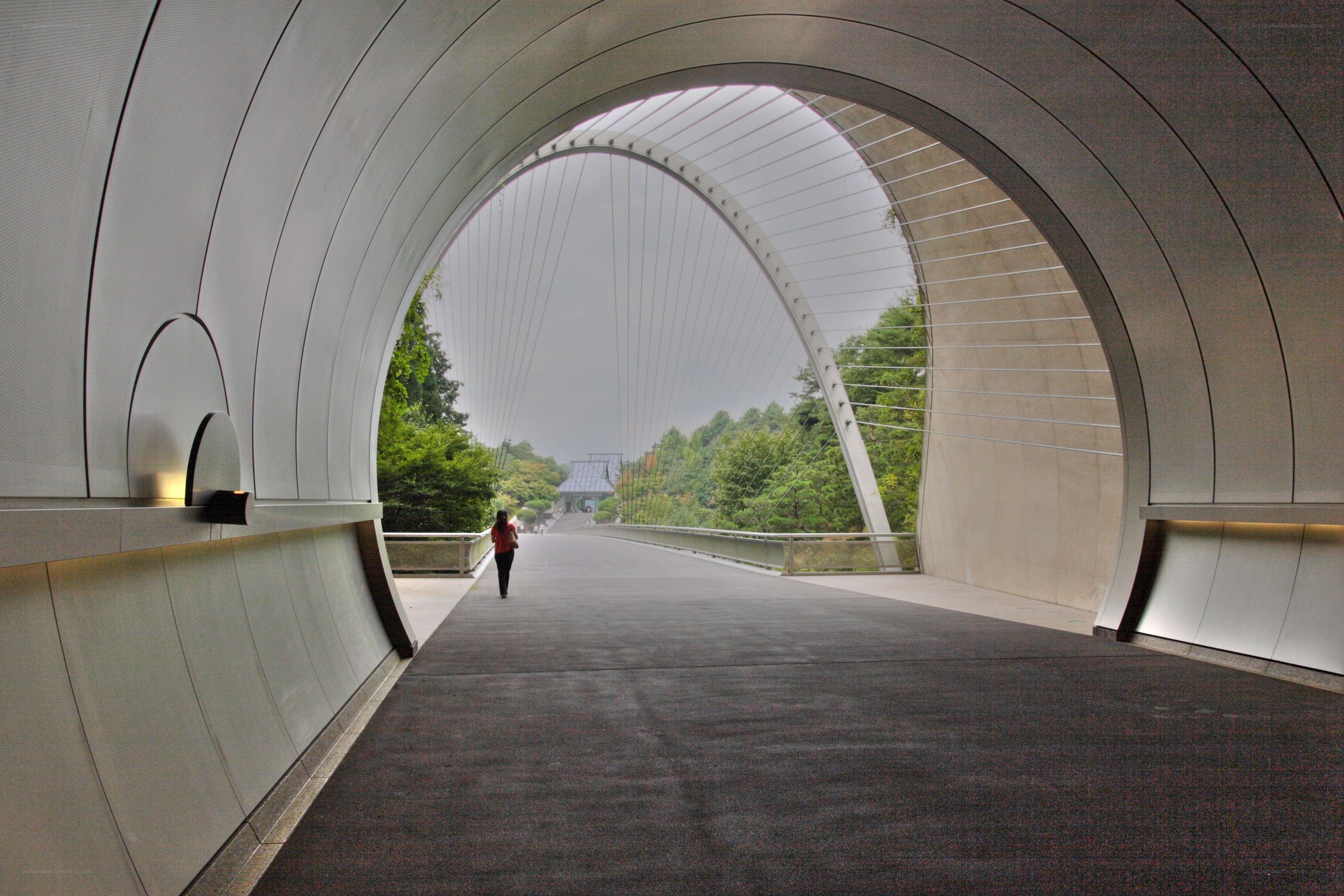 Modern bridge tunnel view