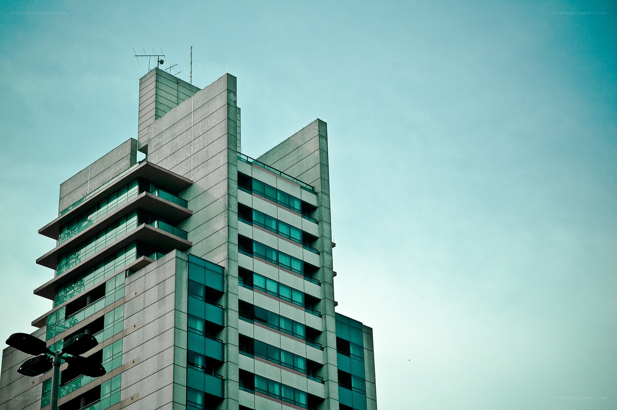 Modern building against blue sky