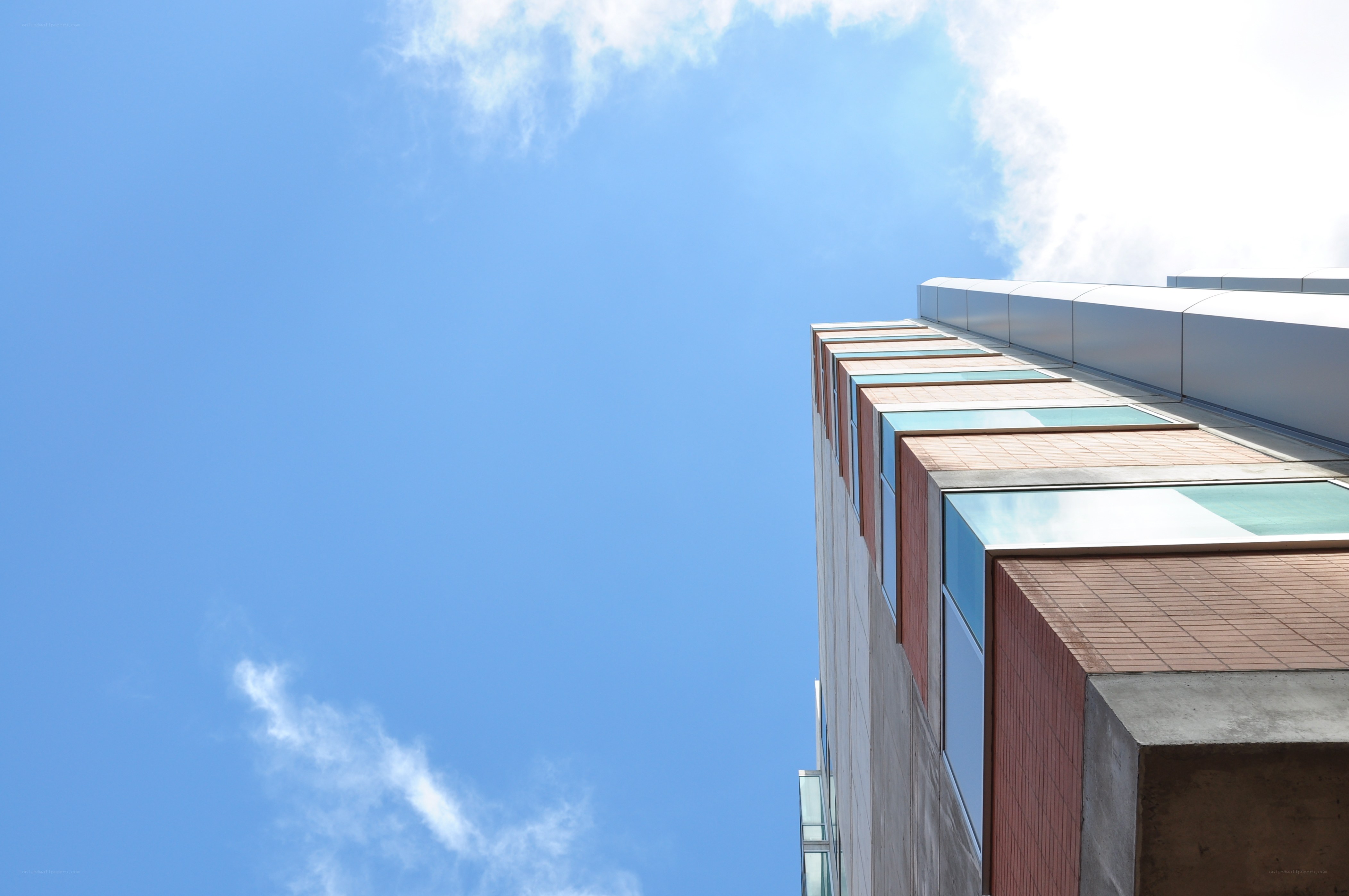 Modern building against blue sky