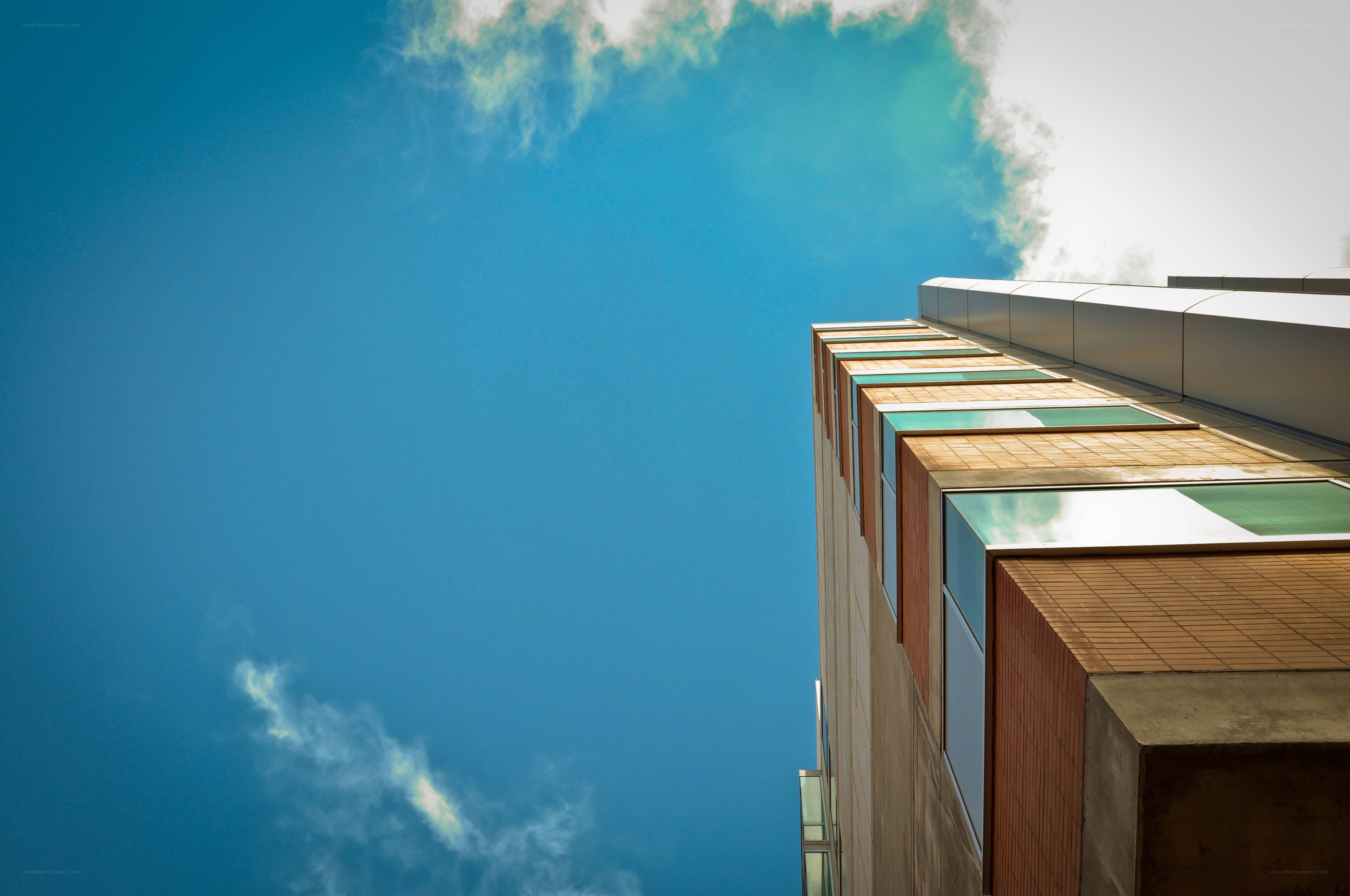 Modern building against blue sky