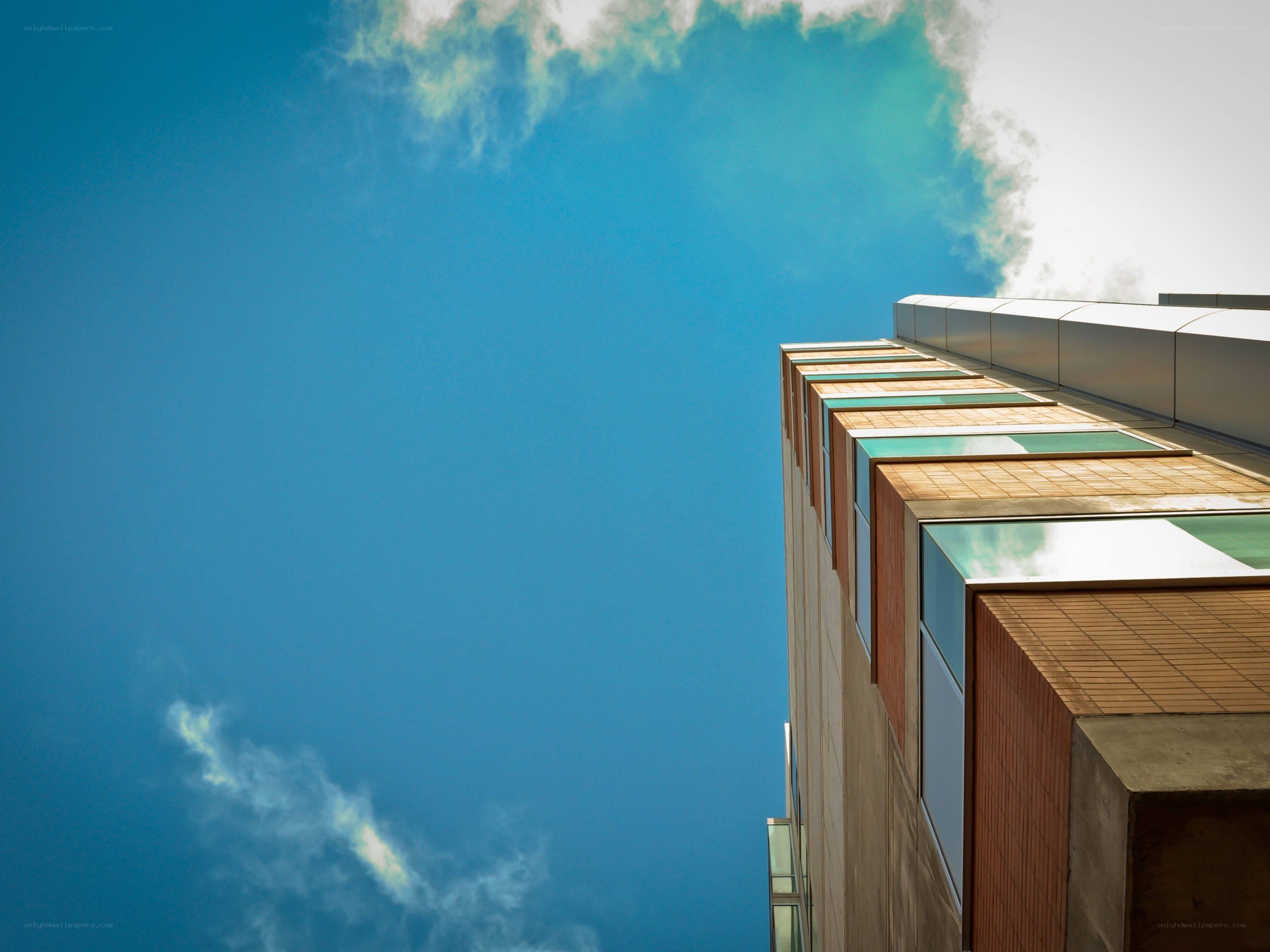 Modern building against blue sky