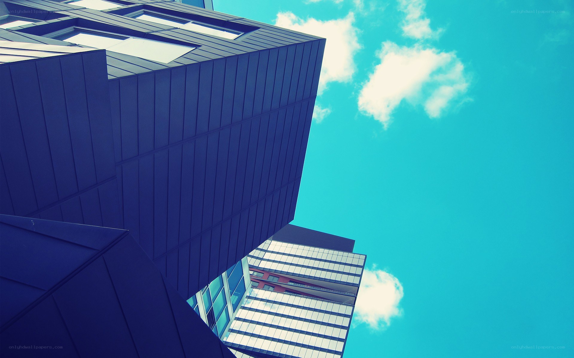 Modern building against blue sky